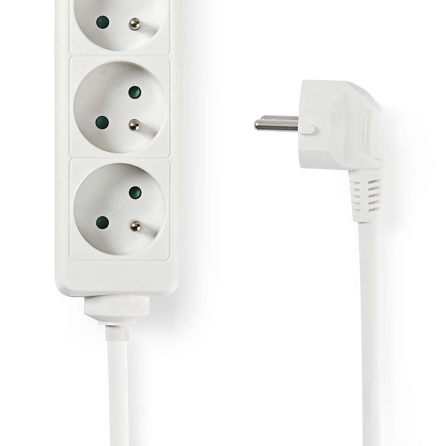 Nedis Multiprise 6 prises - Blanc