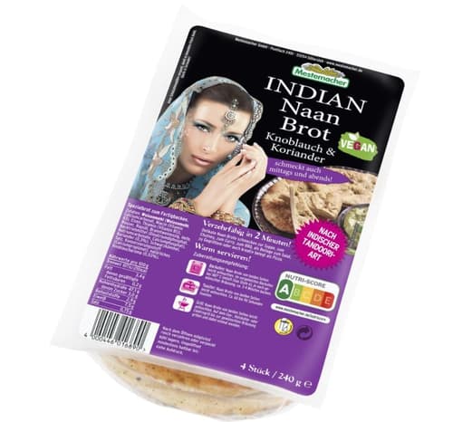 Mestemacher Indian Naan Brot Knoblauch & Koriander