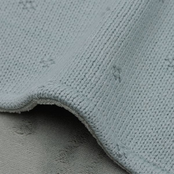 Jollein Cosy Knit Wiegdeken - 75x100 cm - Sea Green/Velvet