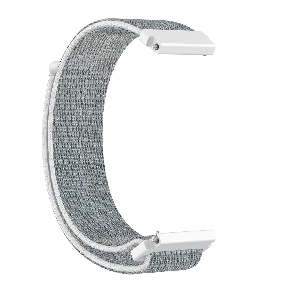Garmin Vivoactive 4S Nylon Armband mit Klettverschluss (Gelenkumfang: 160-220mm) - Grau / Weiss