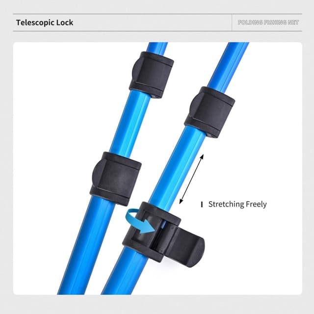 230 cm 3-delt foldbart trekant fiskenet Håv Fiskenet landingsnet med øse