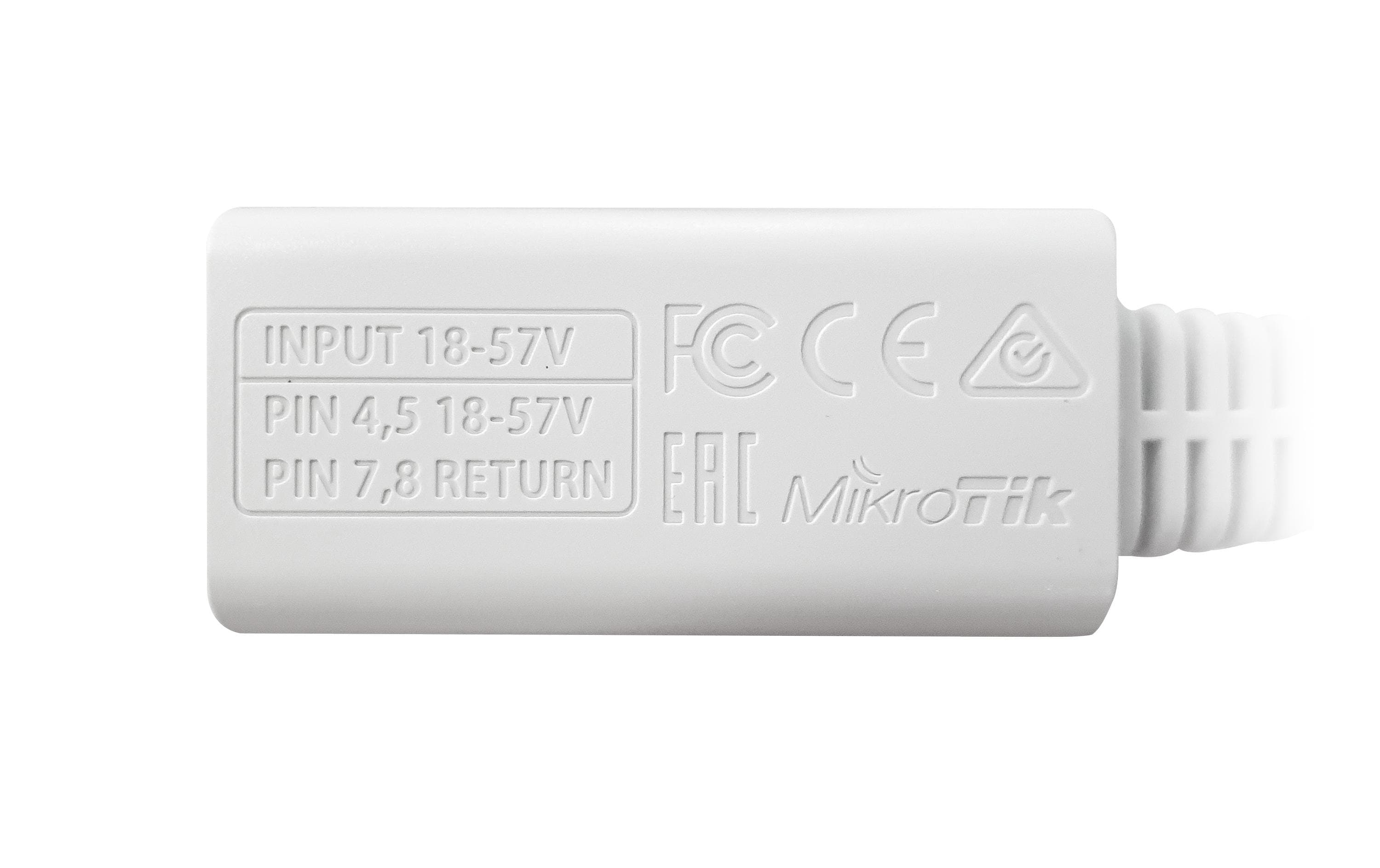 PoE Injector RBGPOE passiv 18-57VPoE-Injektor für Gigabit Bereich