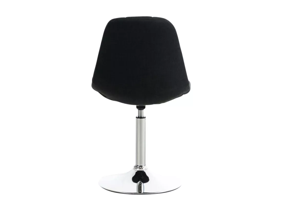 Lot de 2 Chaise de bureau - Tissu & Métal chromé - Noir - Emil