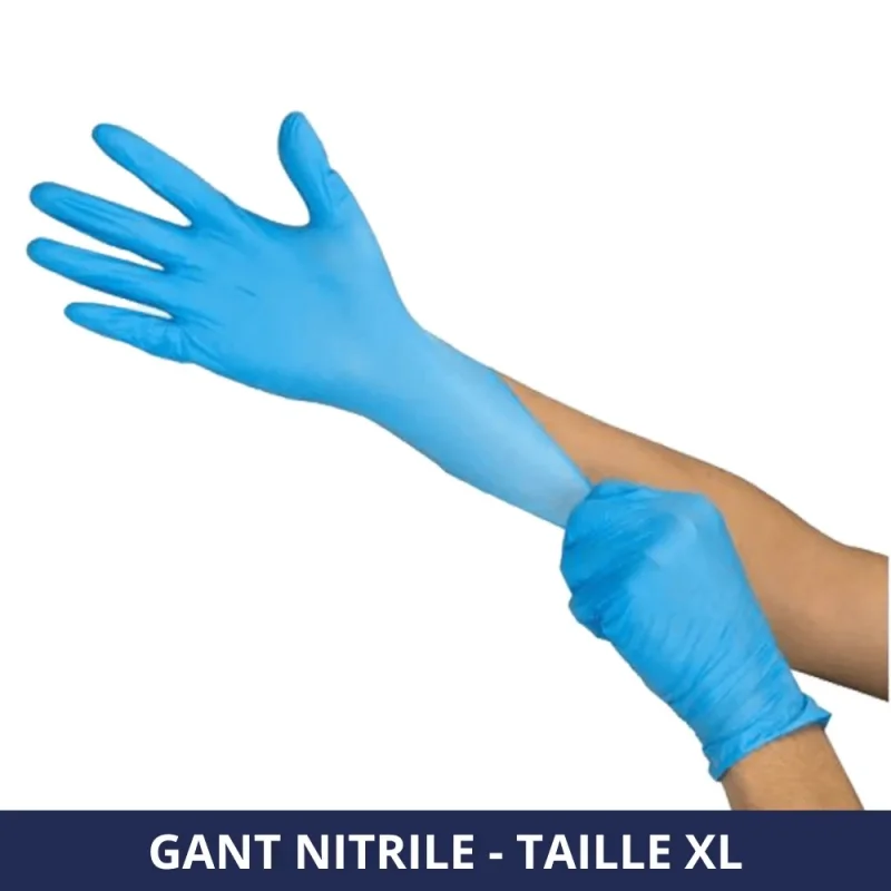 FILFA FRANCE - Gant nitrile non poudré - Bleu - Taille XL - x100