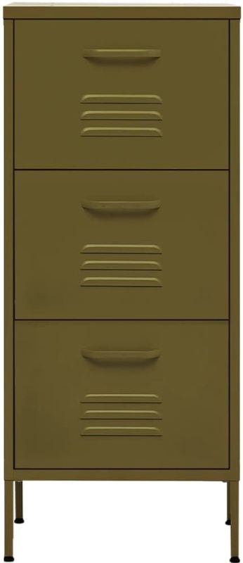 Opbergkast - Olijfgroen - Staal - Met Nivelleerders