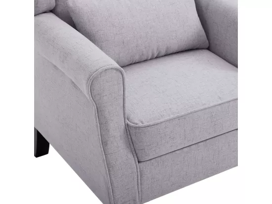 Fauteuil gris clair tissu