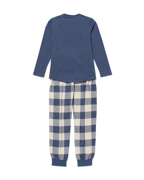 pyjama flanelle jersey carreaux pour enfant bleu