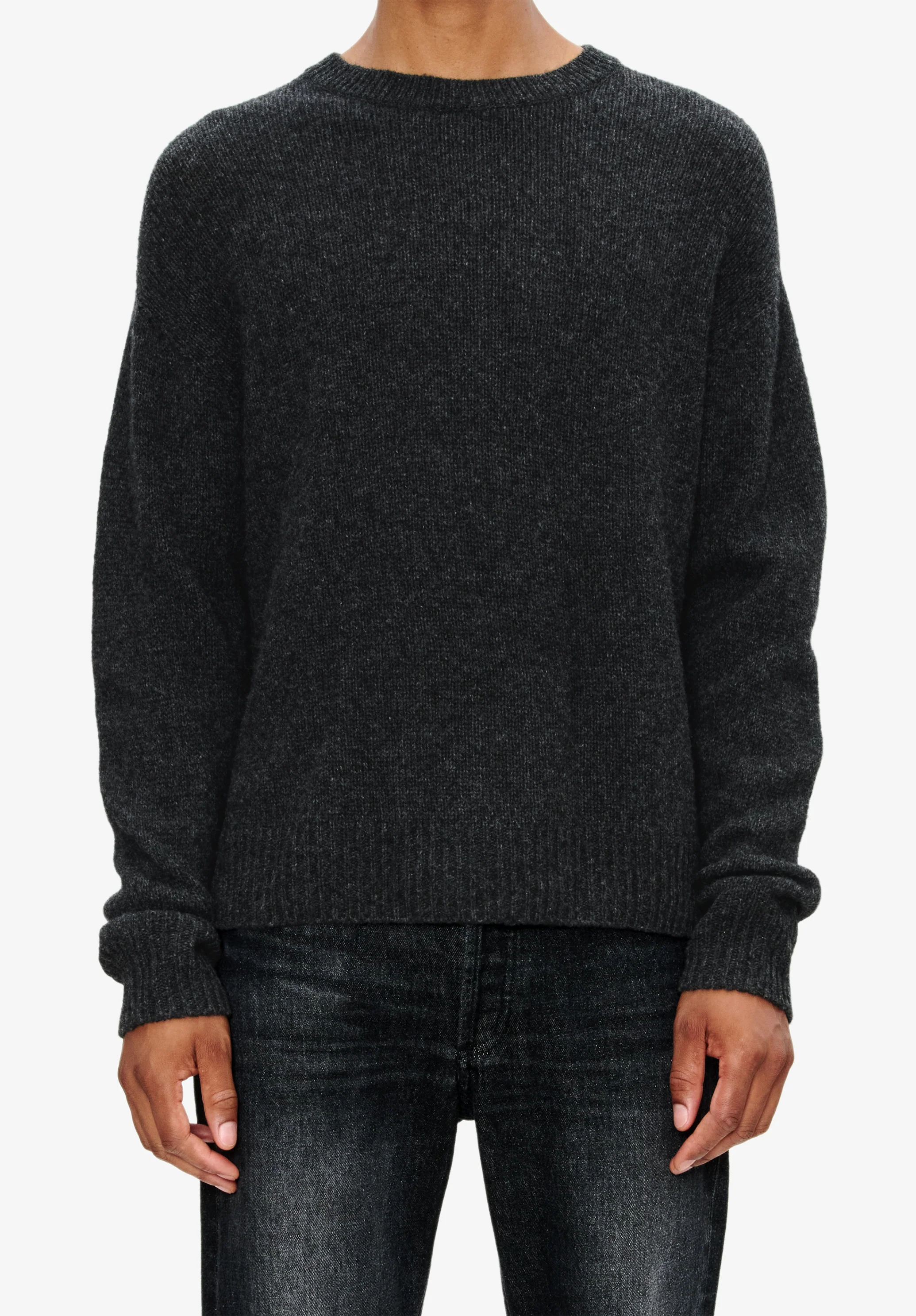 Pull col rond - Anthracite chine