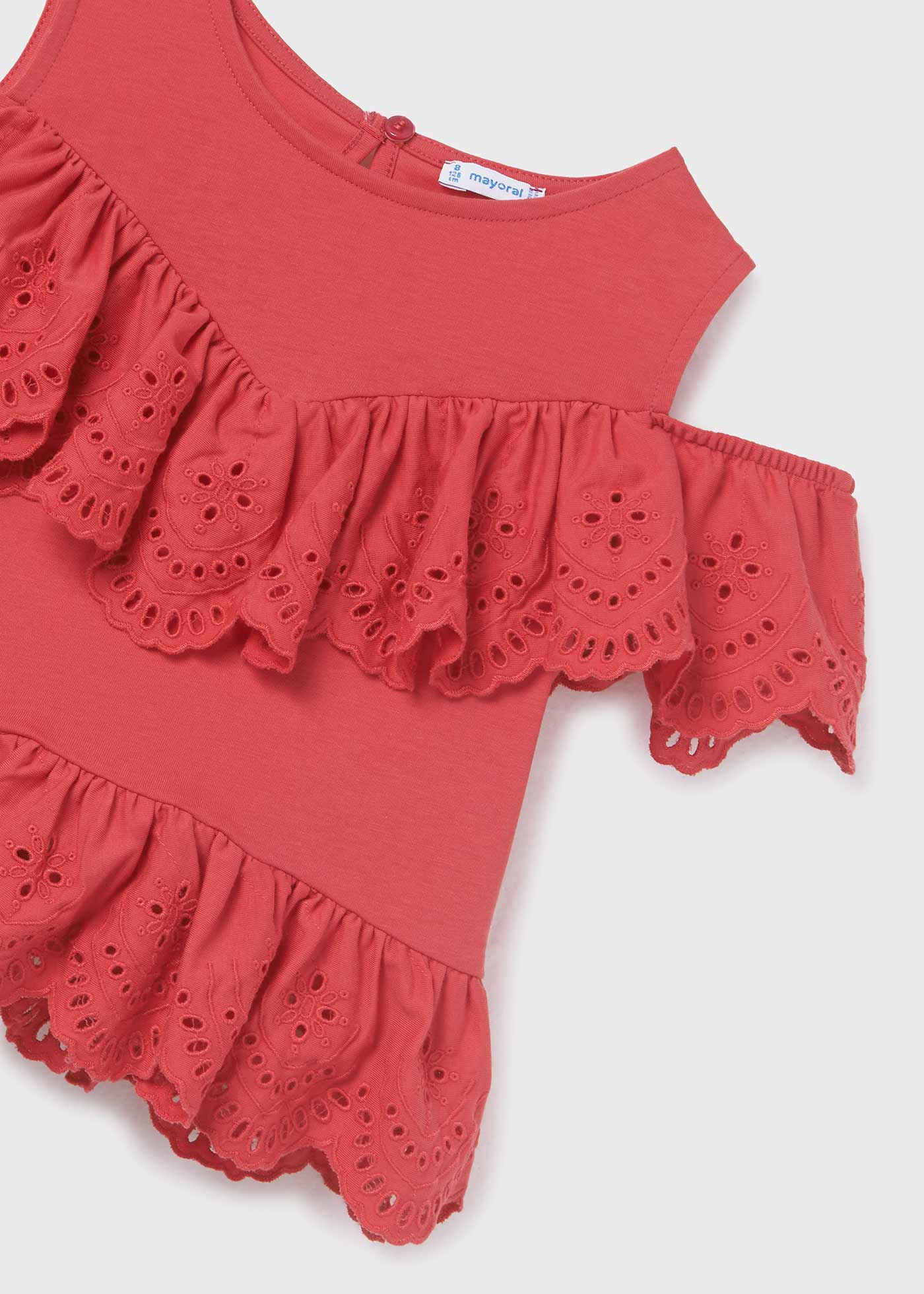 Blusa com bordados em algodão sustentável para meninas