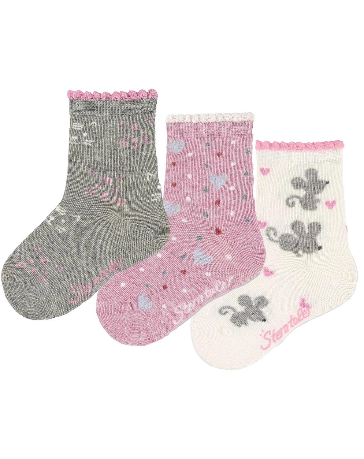 Socken KATZE 3er Pack in hellgrau