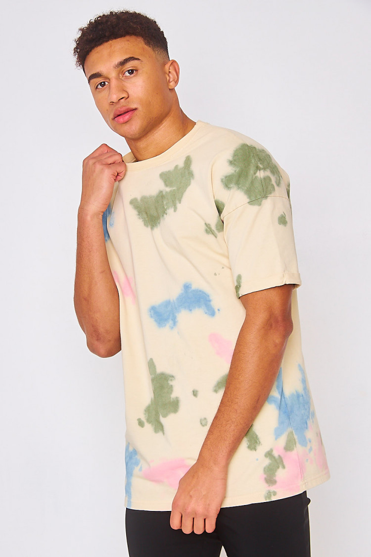T-shirt beige tacheté
