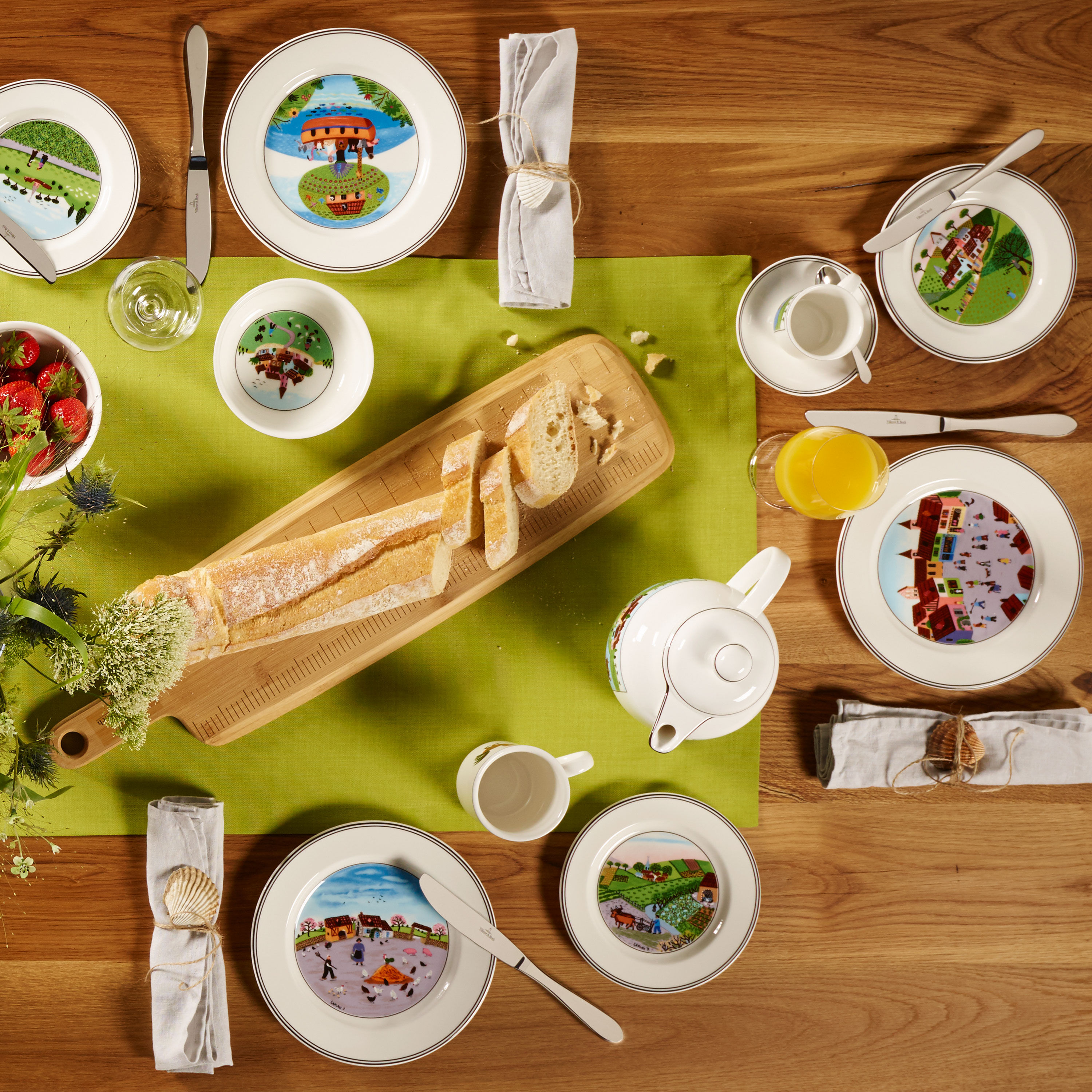 Design Naif Bread plate Multi-colored, 6.7'', Premium Porcelain