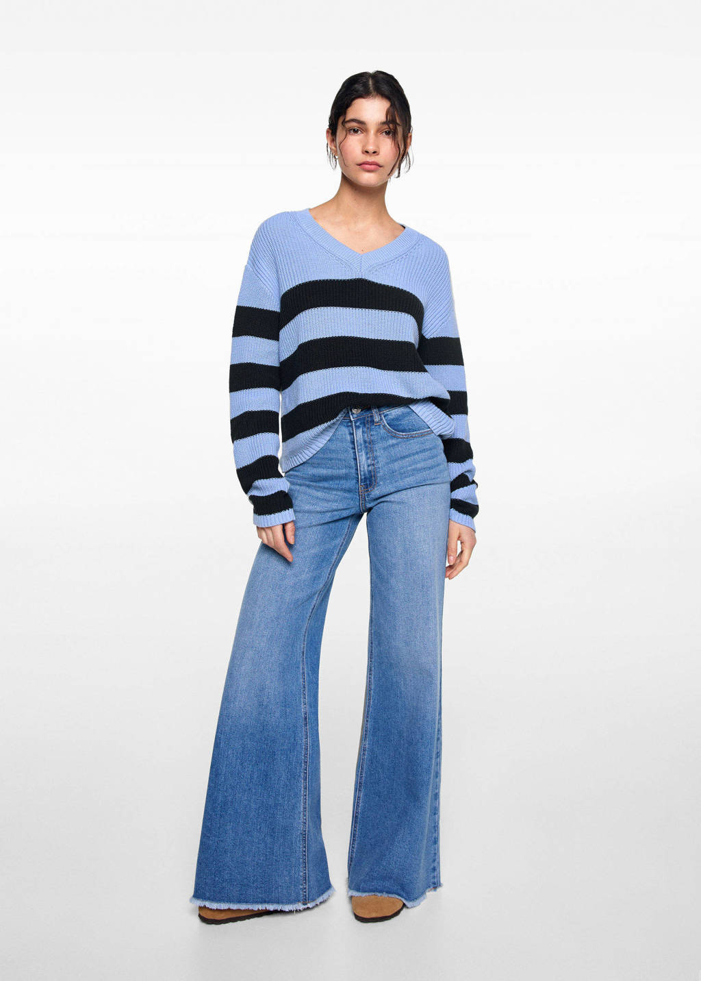 MANGO TEEN gestreepte trui middenblauw/donkerblauw