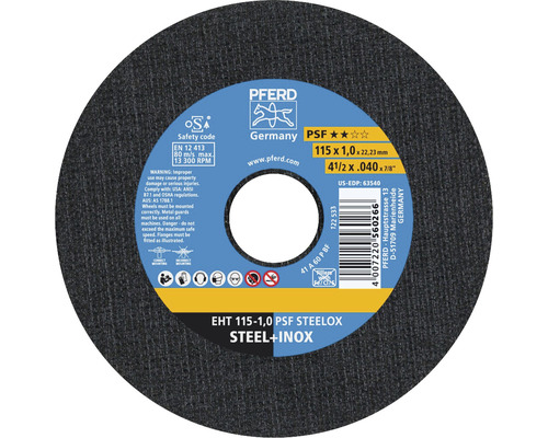 Doorslijpschijf PFERD EHT PSF STEELOX Ø 115x22,23 mm