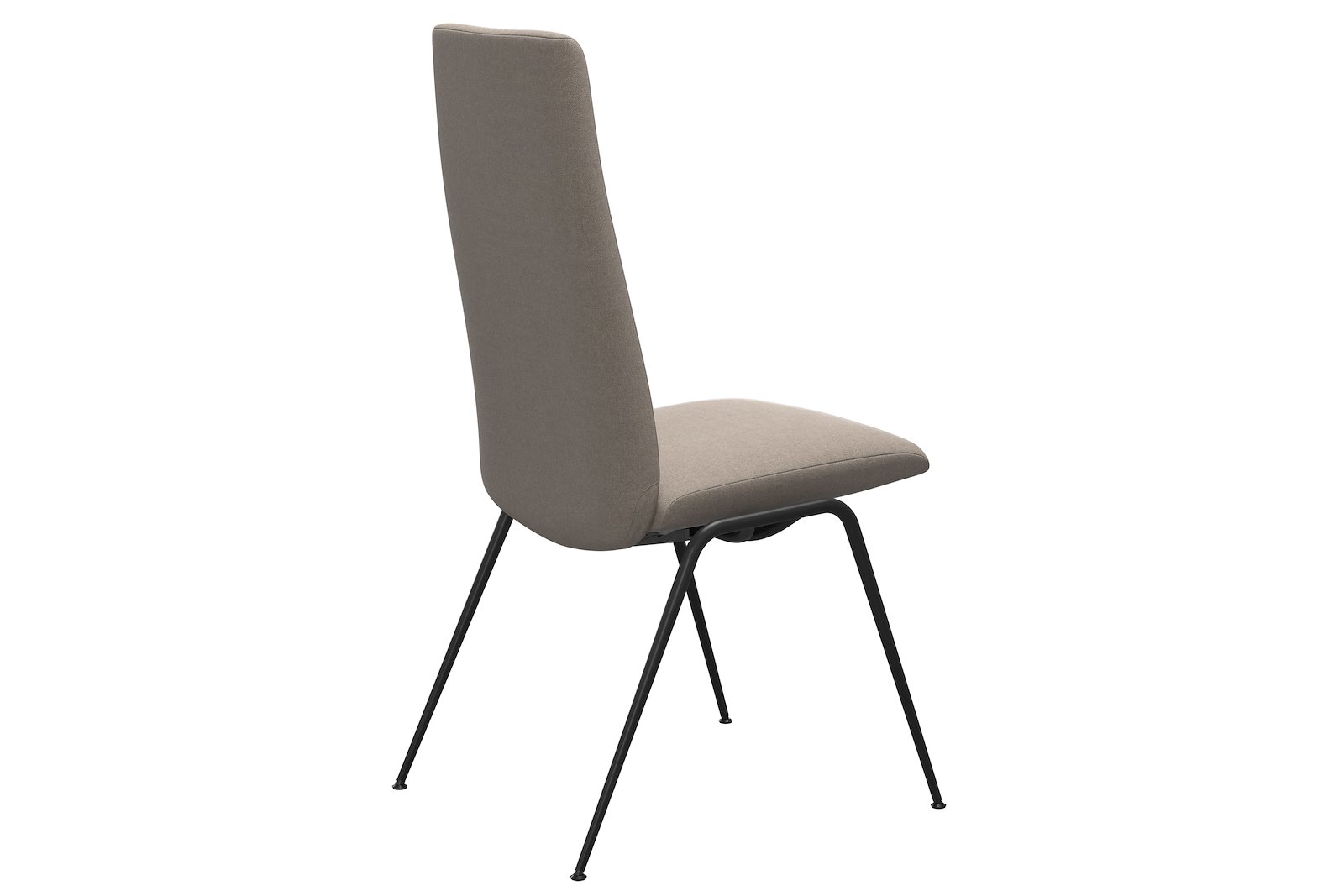 Chilli spisestol Tekstil Tulip Light Beige, medium sete med sort understell.