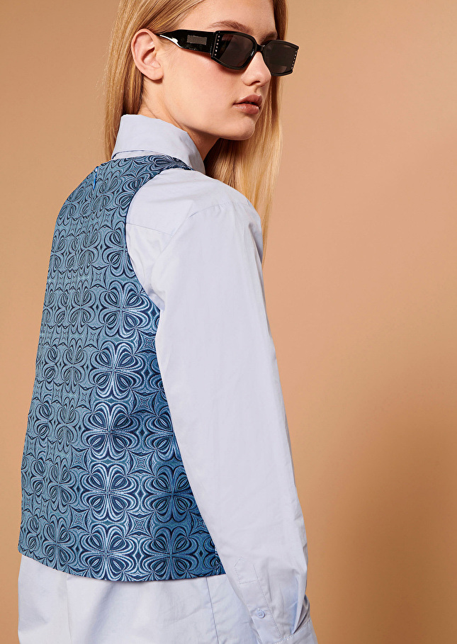 Top Taisableu en jacquard
