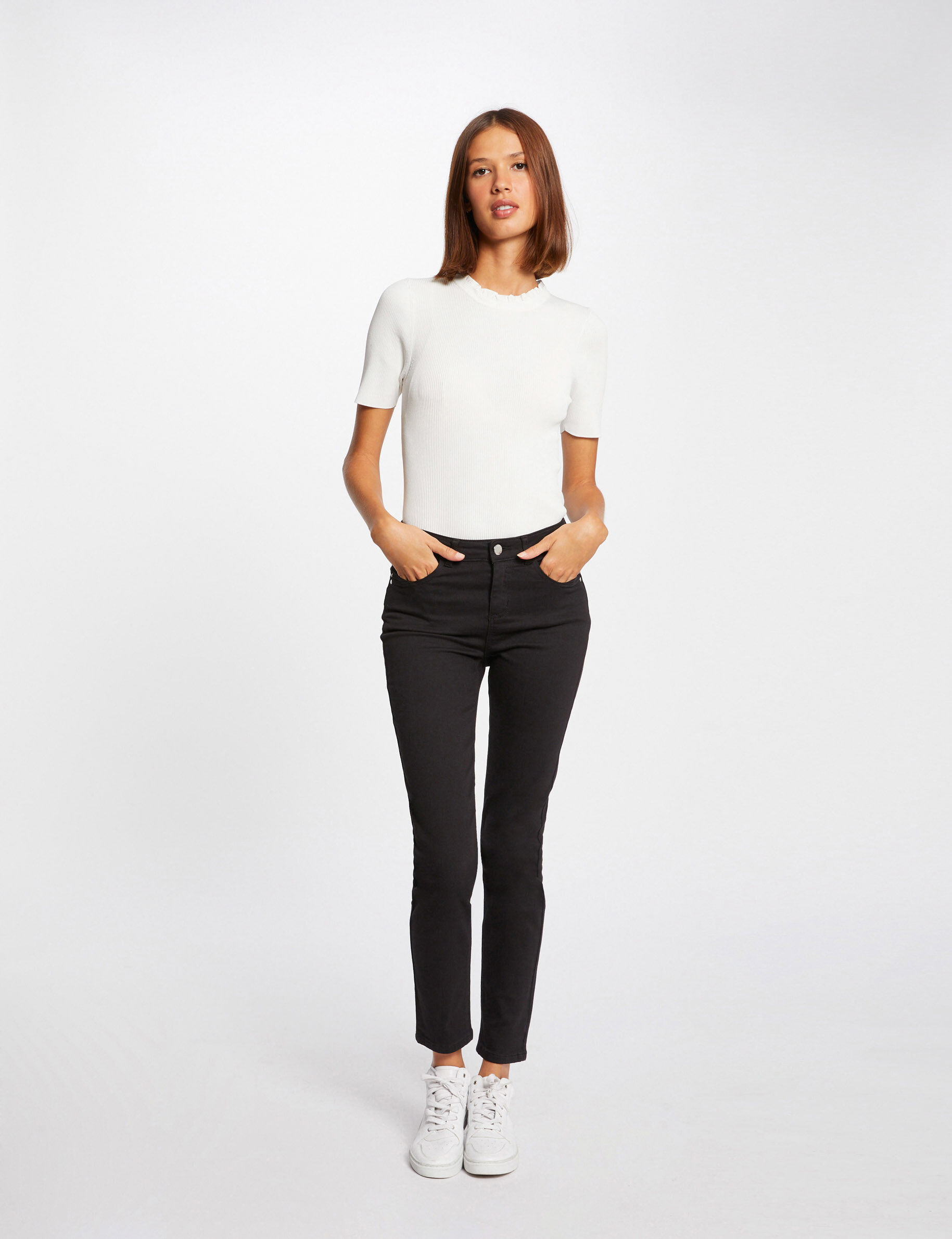 Pantalon slim taille standard noir femme - noir