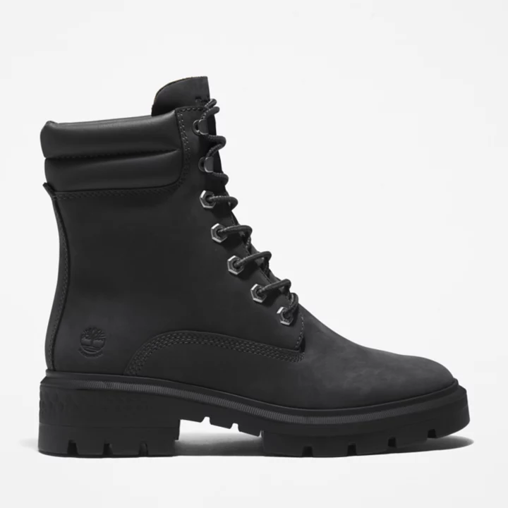 Bota feminina Cortina Valley de 6 polegadas na cor preta.