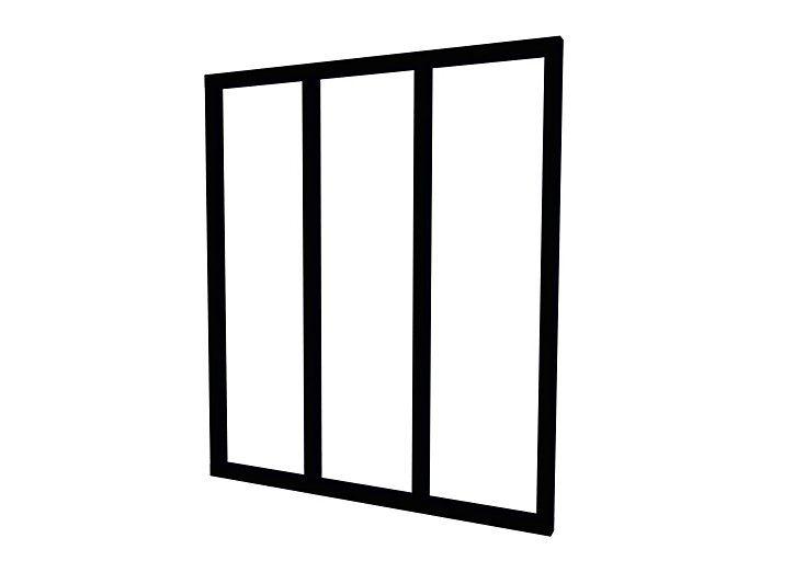Verrière en aluminium noir 3 carreaux Optimum H.110 x 93,2 cm