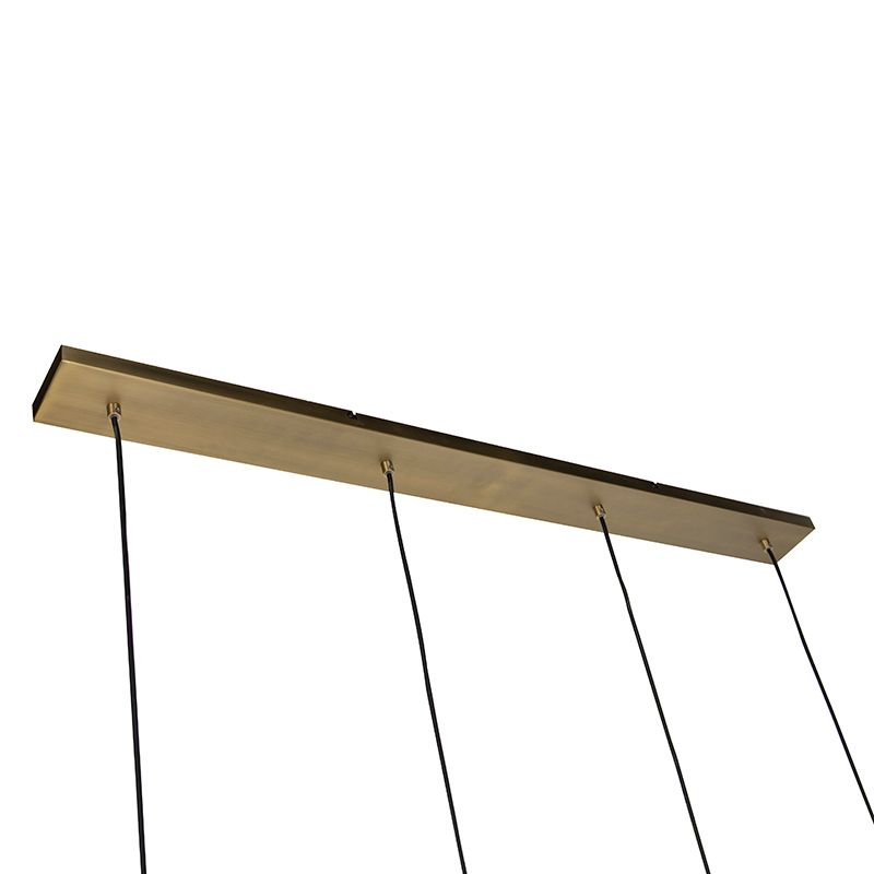 Scandinavische hanglamp brons met glas 4-lichts - Dome