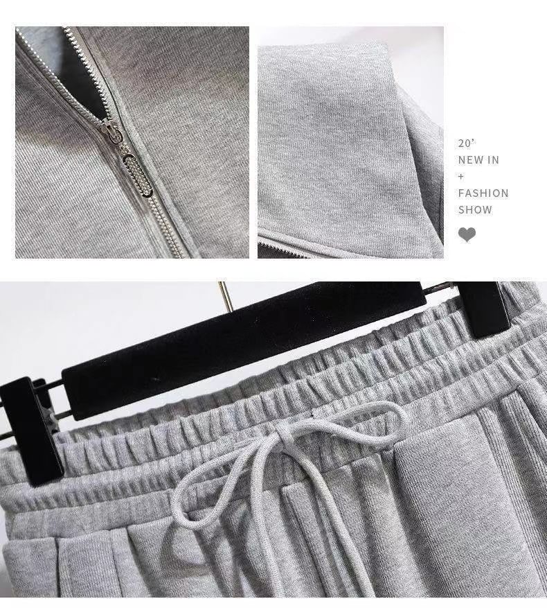 Enpheriado - Set: effen ritsjack + high waist flared broek