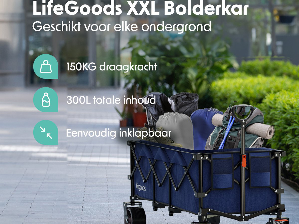 LifeGoods XXL bolderkar - Blue