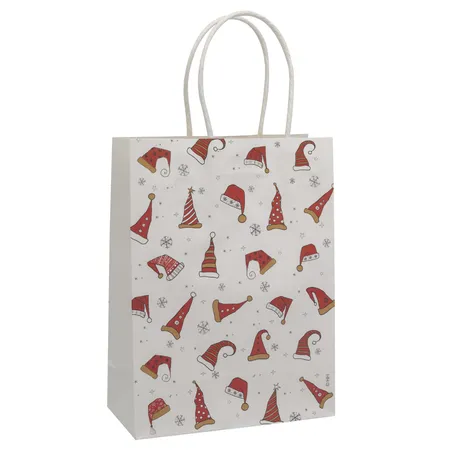 Idena Geschenktasche Weihnachtsmützen FSC-Mix