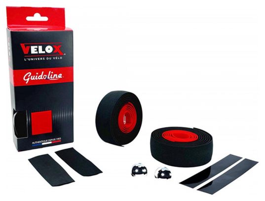 Ruban de guidon Velox maxi cork bicolor noir-rouge