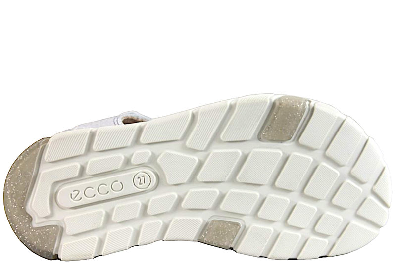 ECCO MINI STRIDE SANDAL I METALLIC SØLVFARVET GLAT SKIND