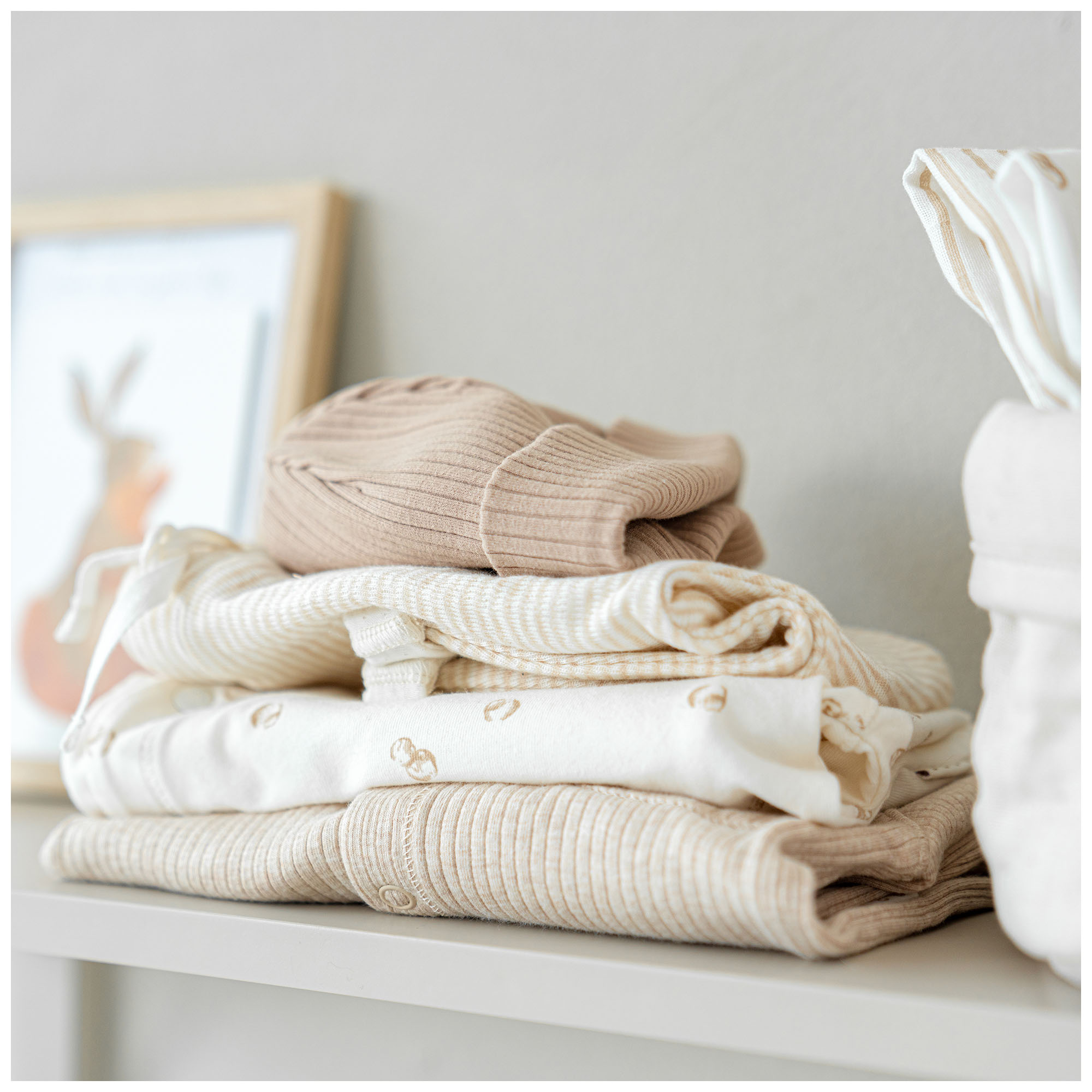Prénatal newborn broek rib  effen taupe
