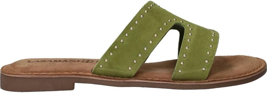 Lazamani Lina Small Studs Slippers Dames Groen