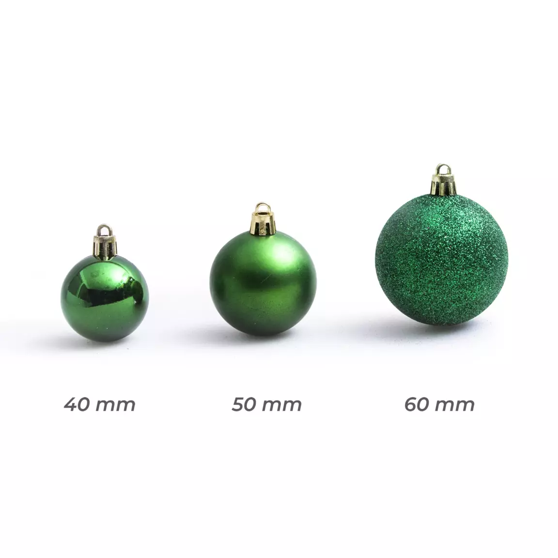 Lot de 30 boules de Noël assorties New Alpine Vert sapin