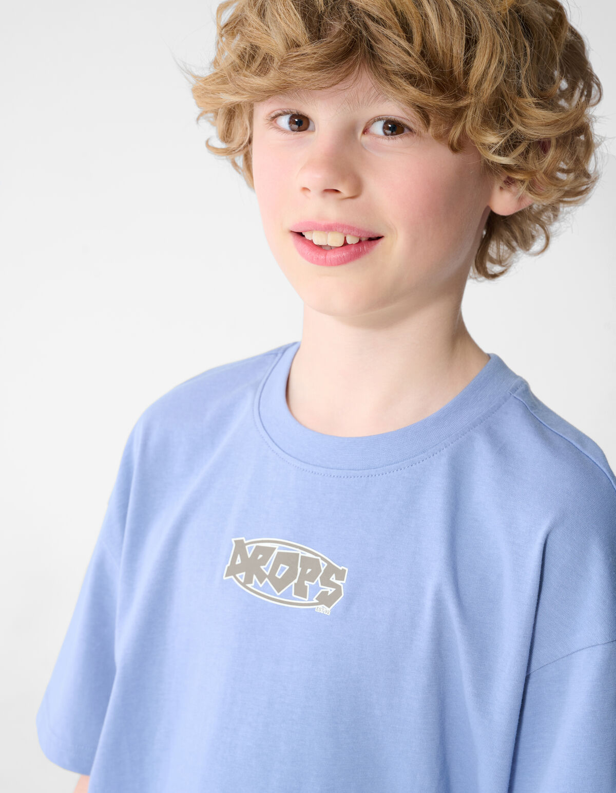 Drops Artwork T-shirt Blauw