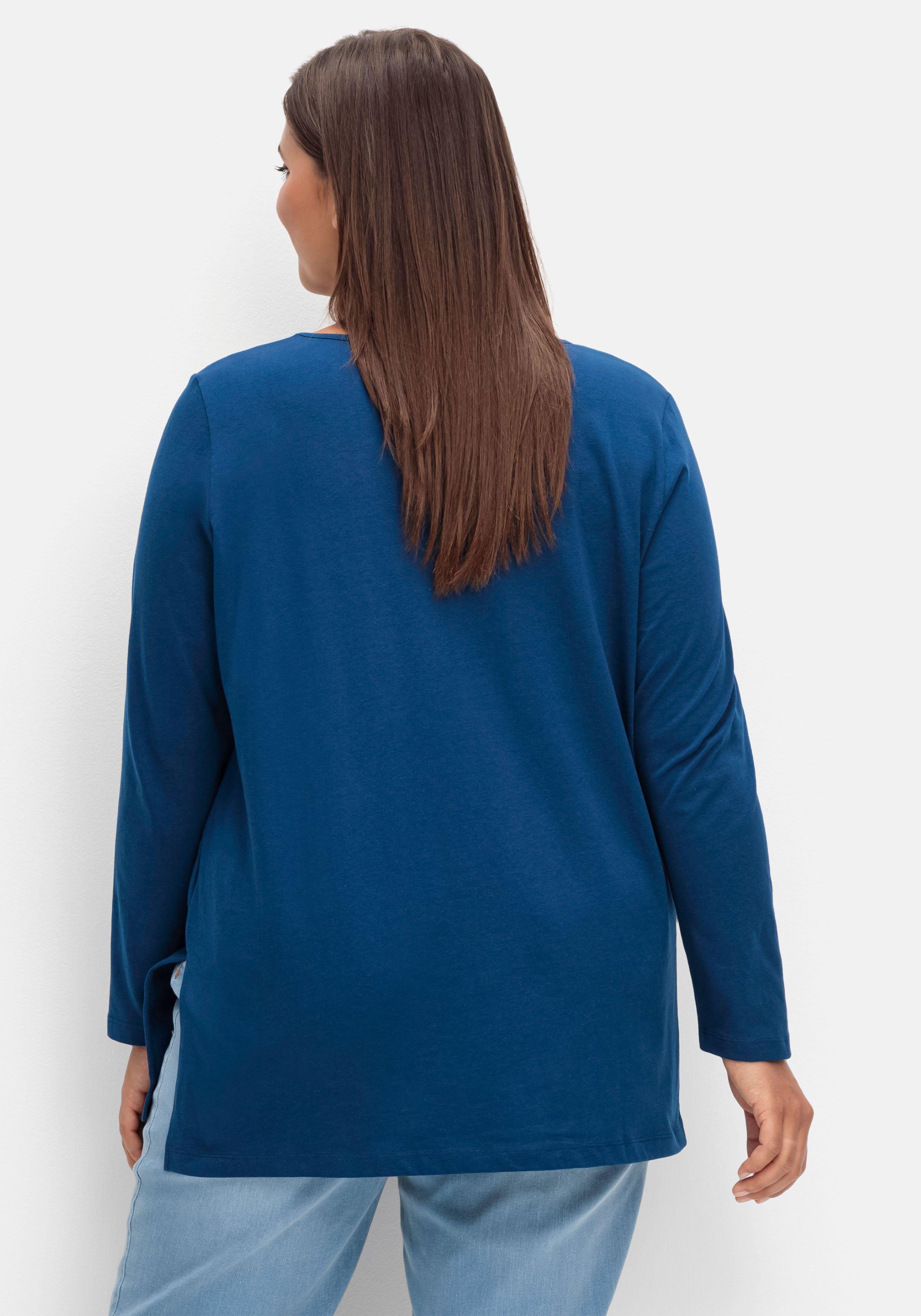 Longshirt mit hohen Seitenschlitzen
