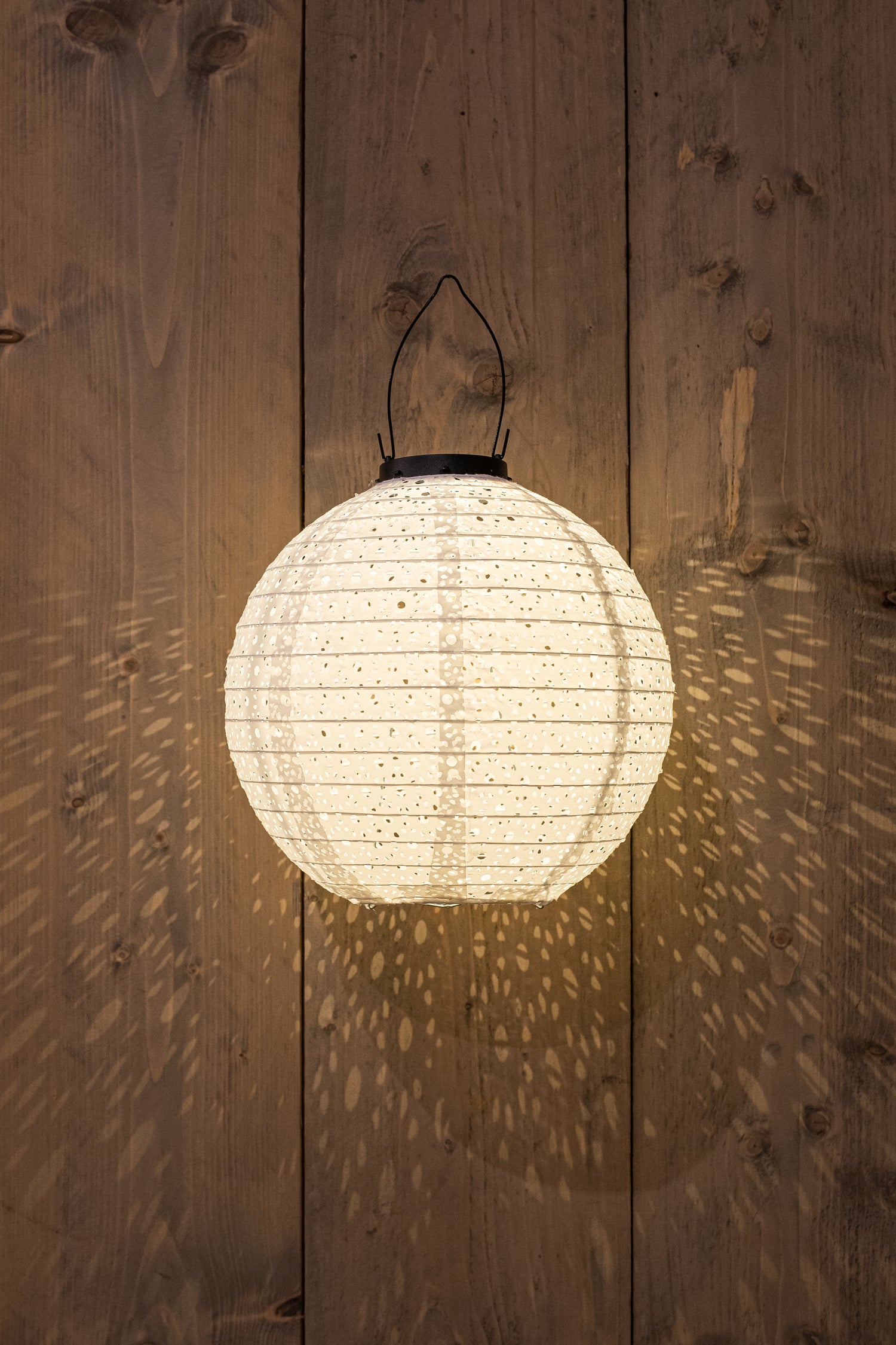 Solar lampion Marrakesh wit D 25,5 H 25,5 cm