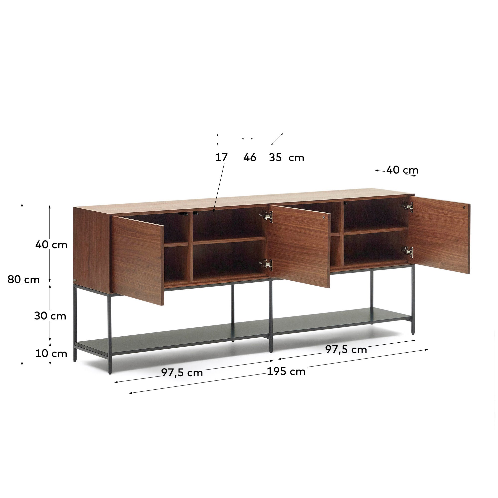 Kave Home Vedrana Dressoir - Walnoot