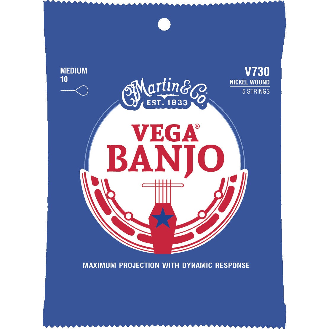 Martin Strings V730 Vega Banjo nickel wound 5-string medium