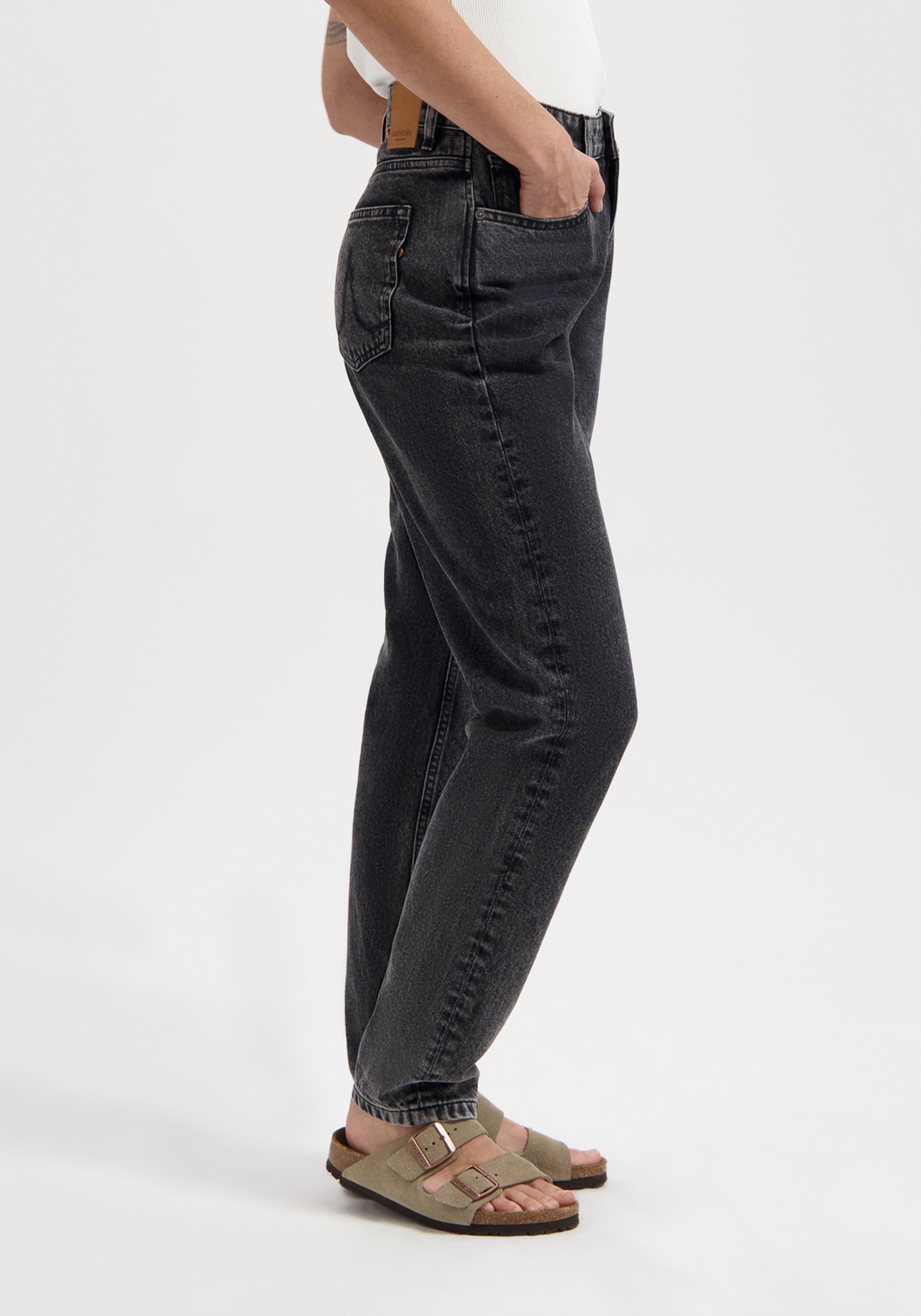 Kuyichi Damen-Jeans Nora Mom Fit Vintage Grey