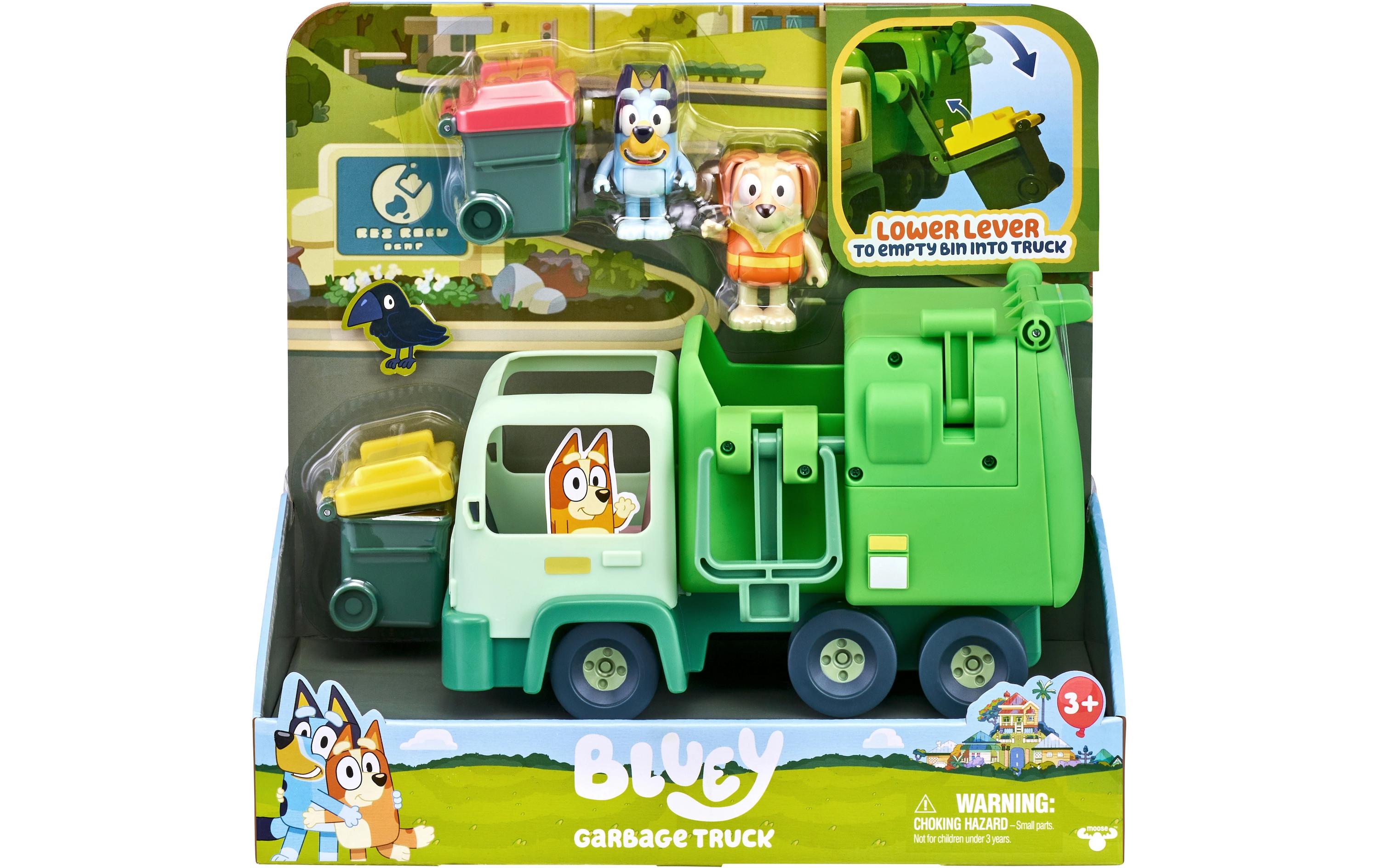 Spielfigurenset Bluey Garbage TruckMüllwagen-Spielset mit beweglichen Figuren