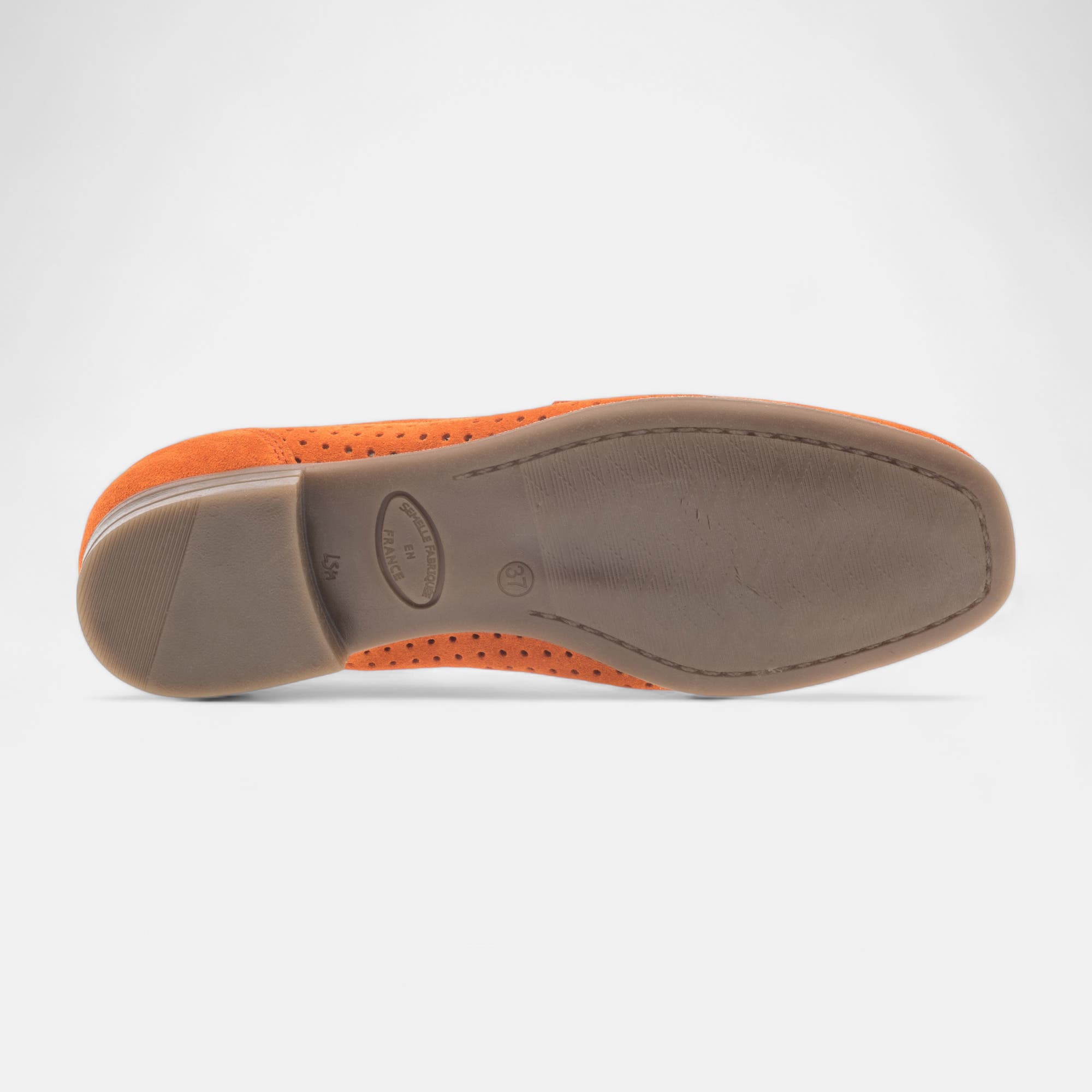 Mocassins Femme en cuir orange