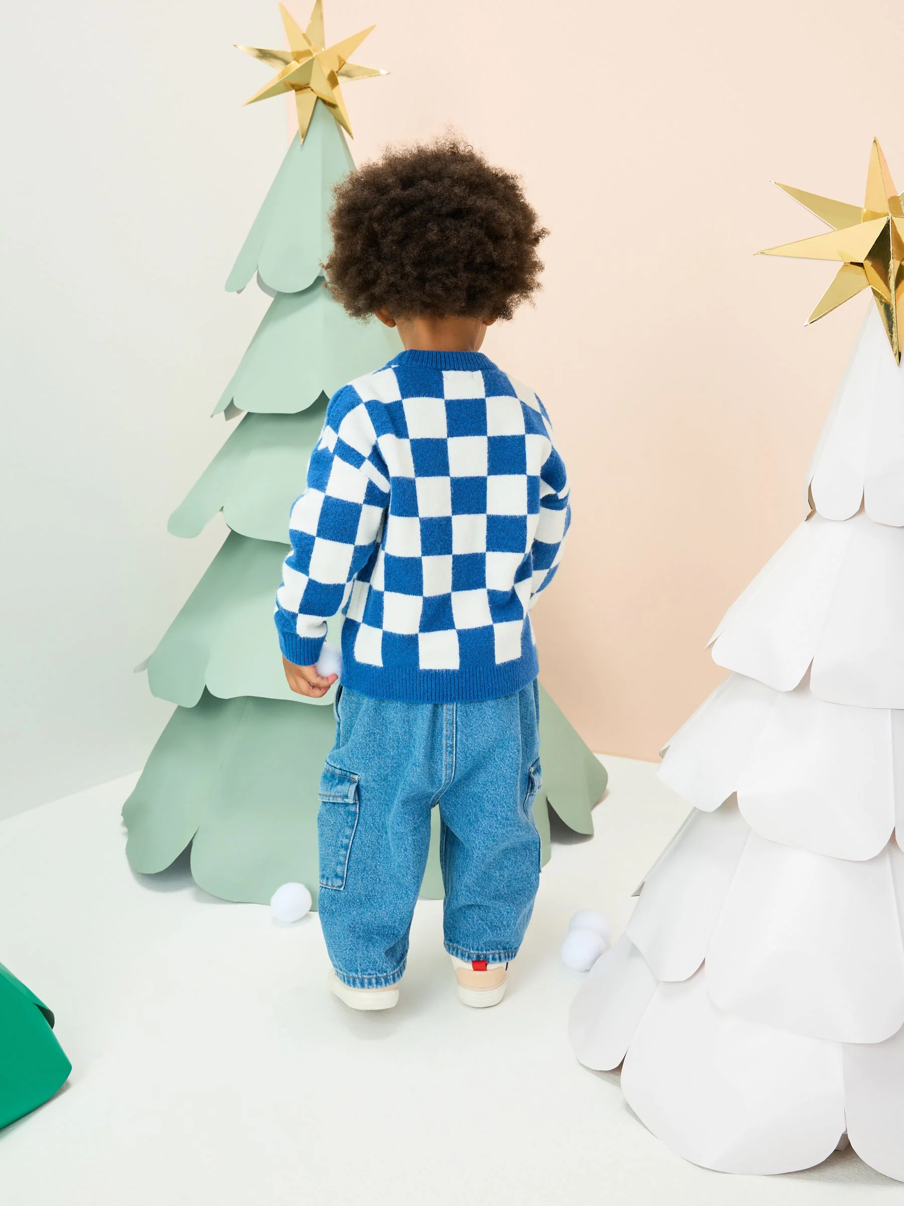 Kobaltblauw kerstman - Gebreide kersttrui (3 mnd-7 jr)