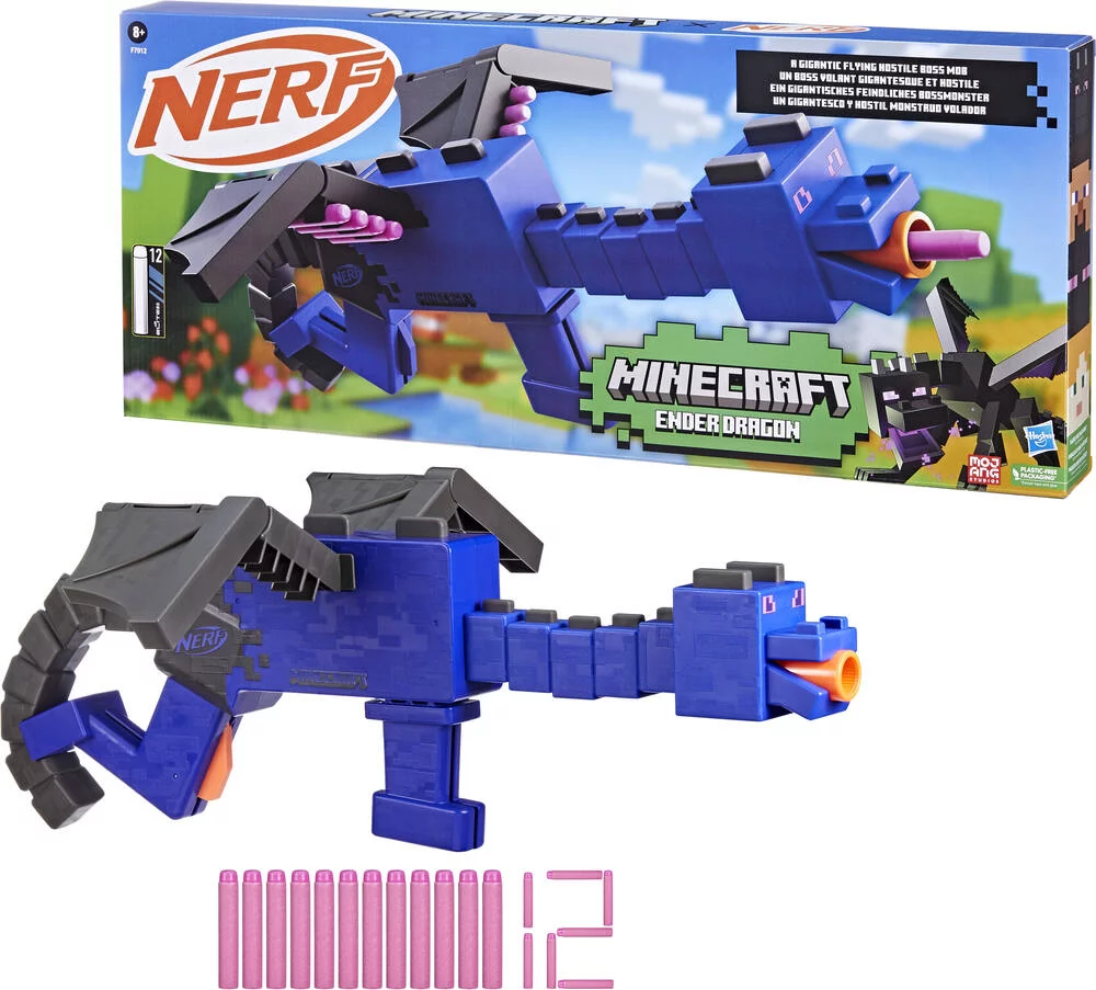 NERF MINECRAFT - BLASTER A FLECHETTES ENDER DRAGON