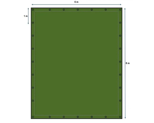 Geweven zeildoek, universeel zeildoek, 180 g/m², groen, 6 x 8 m