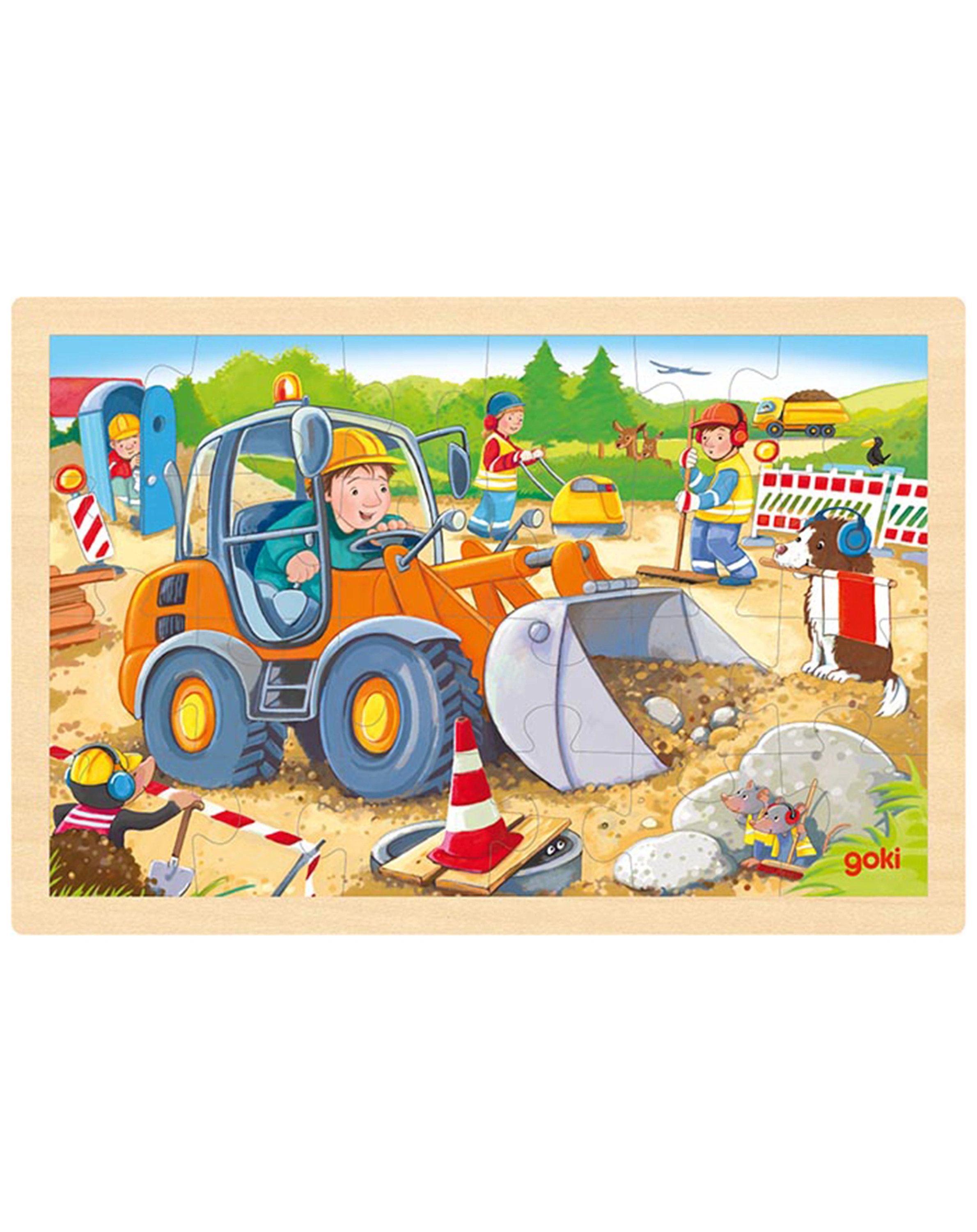 Einlegepuzzle BAUSTELLE in bunt