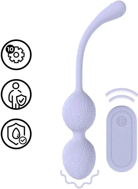 Vibrating Bead Kegel with Remote Control - Lavender