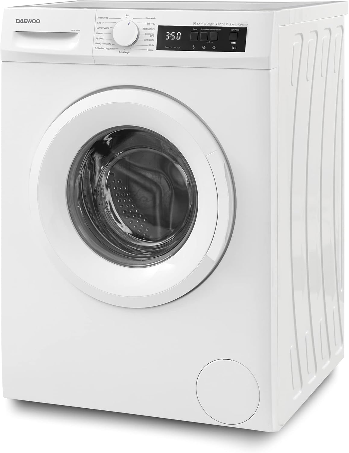 Daewoo WM914T1WA0DE Waschmaschine Frontlader, 9 kg, 1400 U/min, Advanced Inverter Motor, 15 Programme inkl. 15 min Kurzprogramm, AquaStop, Weiß