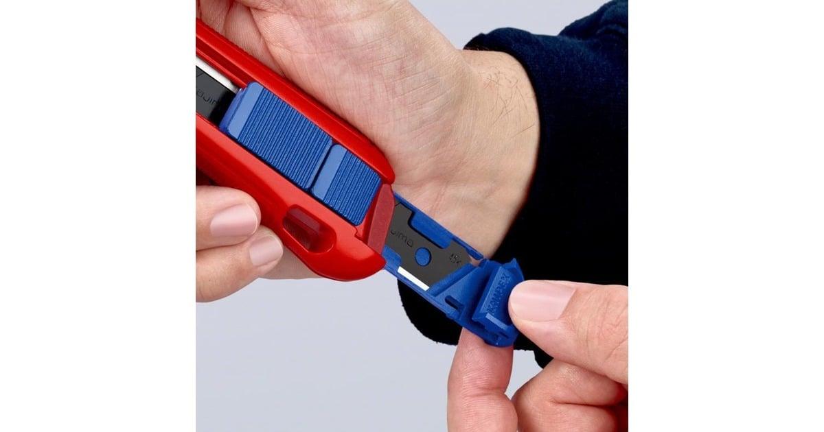 KNIPEXCutiX Universele mes stanleymes  (Rood/blauw, incl. 2 mesbladen)