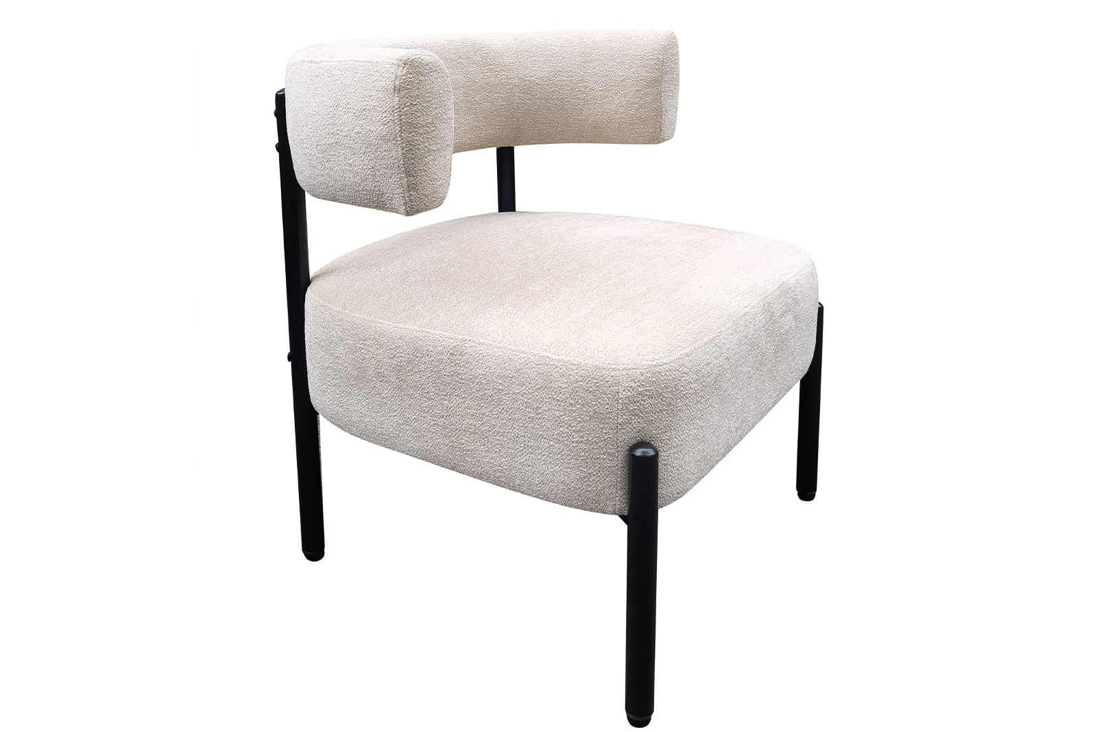Jenny hvilestol Beige med armlene og metallben.