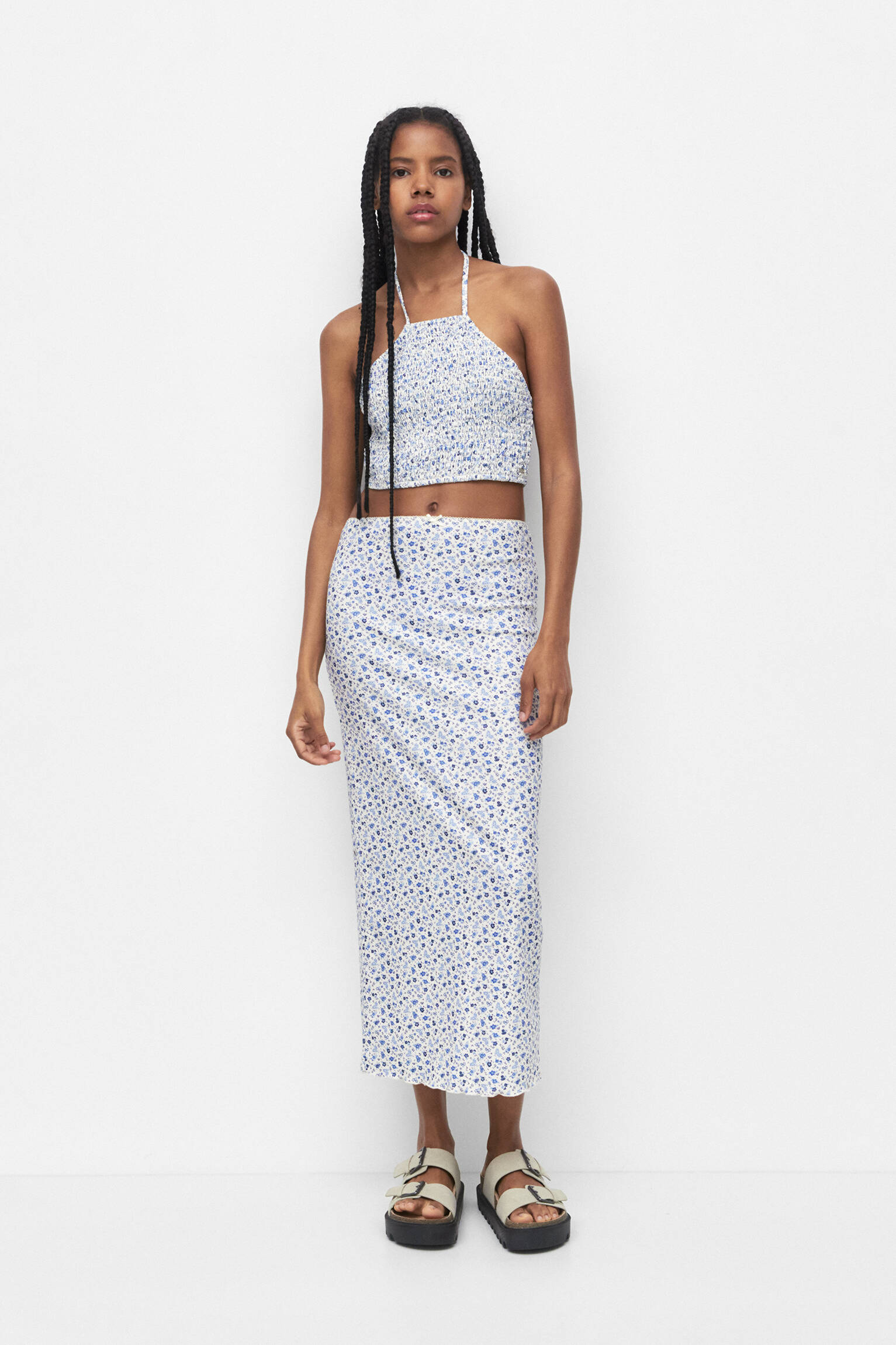 TOP CROPPED HONEYCOMB - BAUNILHA