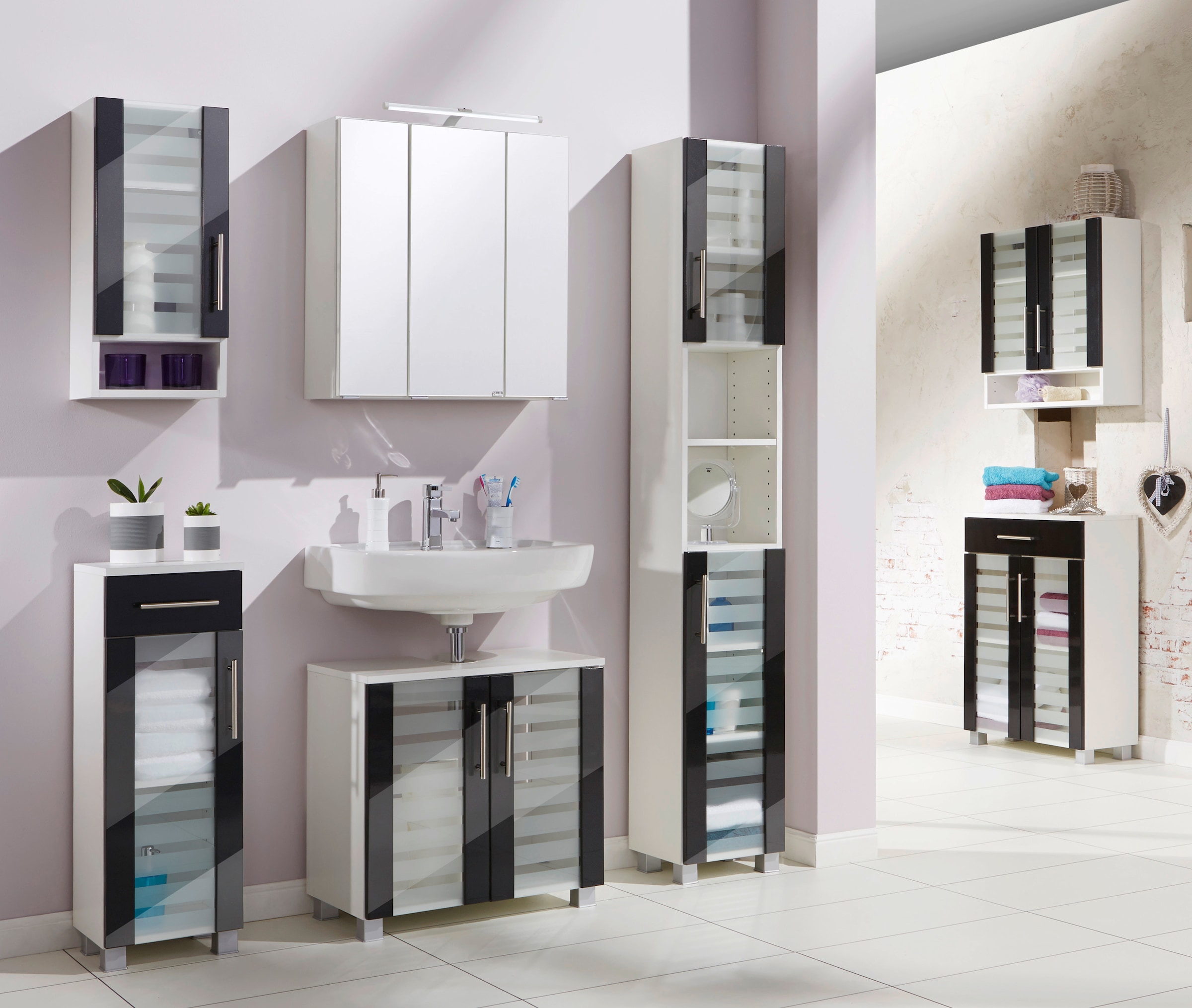 welltime Hängeschrank »Jaca« Breite 60 cm, mit MDF Hochglanz-Fronten